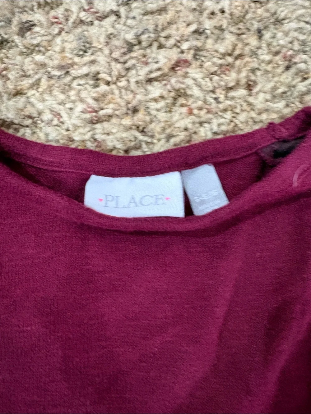 The Children's Place Burgundy Pearl Shoulder Knit Sweater